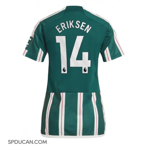 Zenski Nogometni Dres Manchester United Christian Eriksen #14 Gostujuci 2023-24 Kratak Rukav